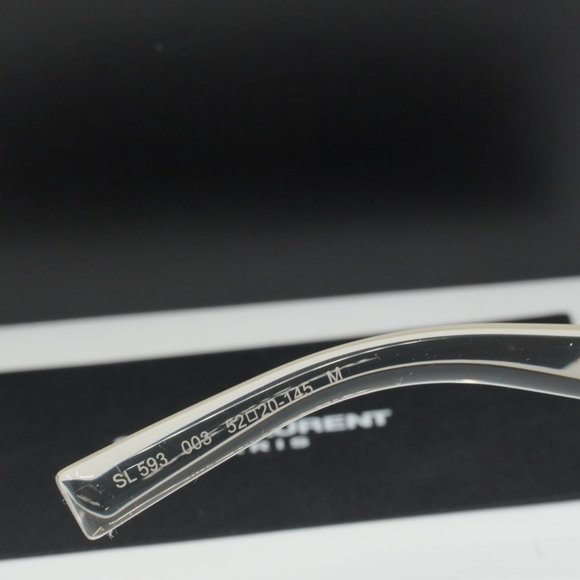 Saint Laurent SL593 003 Cat Eye Sunglasses - Beige/Silver Mirror - Picture 6 of 9